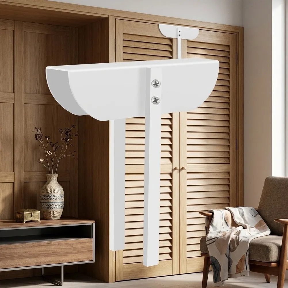 2pcs White Aluminum Alloy Folding Door Lock Dual Handle Safety Latch For Bifold Closet Cabinet Baby Proofing Hardware