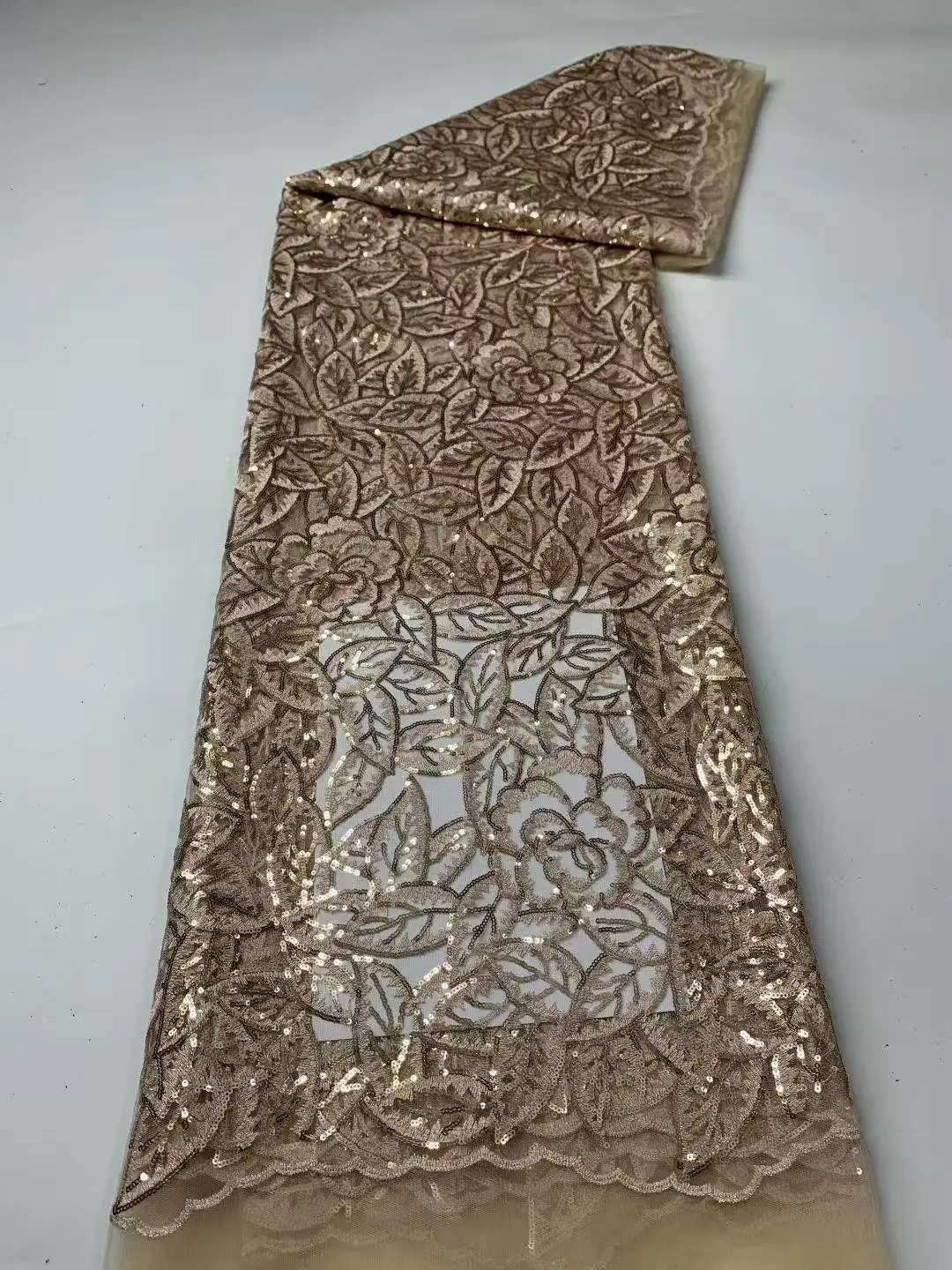 Tela de encaje africano de lujo, 5 yardas, alta calidad, 2026 cordón nigeriano, telas de encaje guipur, tela de tul blanco para vestido de novia