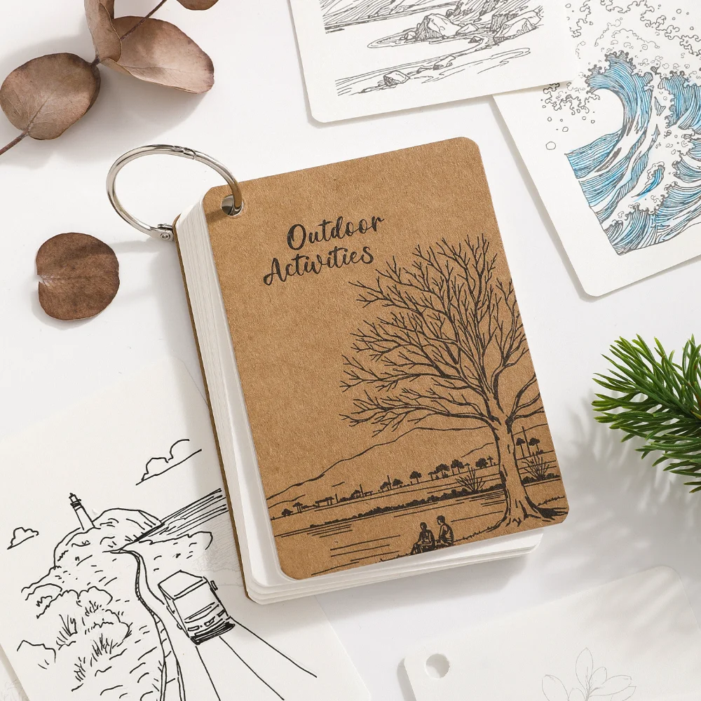 Coloring Book Portable Loose Leaf Notebook Drawing Notebook Hand Drawn Ring Buckle Sketchbook For Travel Art Classes