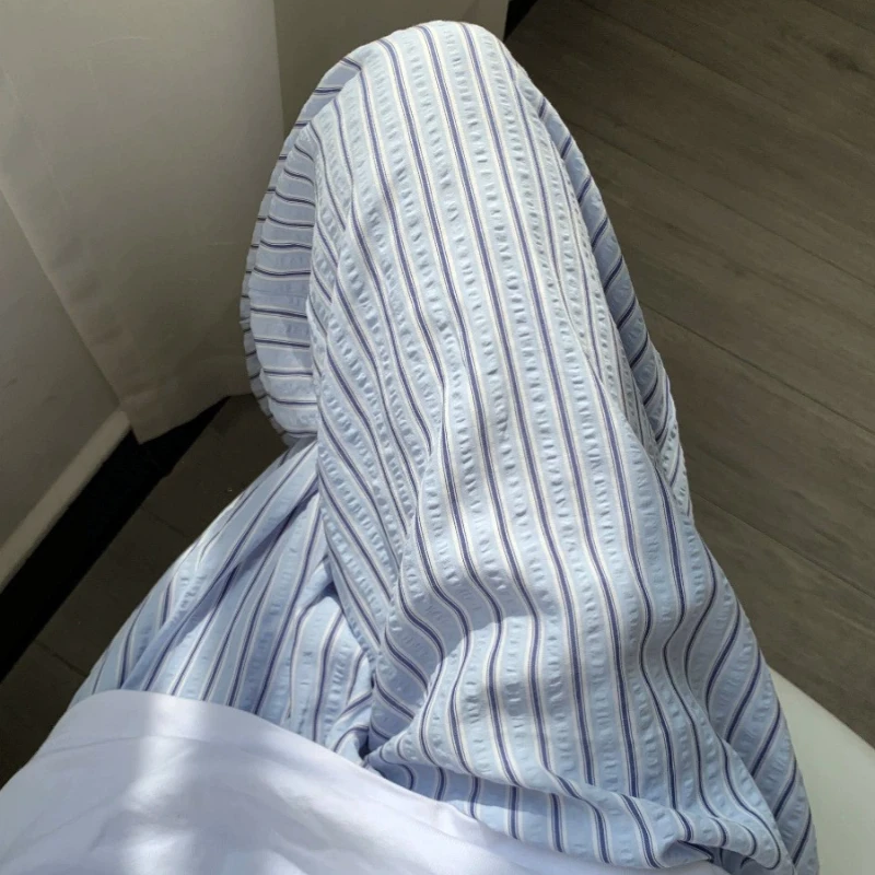 Korean Series Girl's High Sense Stripe Pajama Pants Women 2024 New Summer Home Trousers Leisure Walking Pants Can Be Worn out...