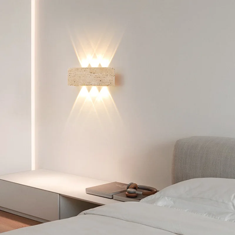 Wabi-sabi светодиодный настенный светильник садовый светильник камень IP65 уличный водонепроницаемый прикроватный ретро бра светильник украшение дома в помещении