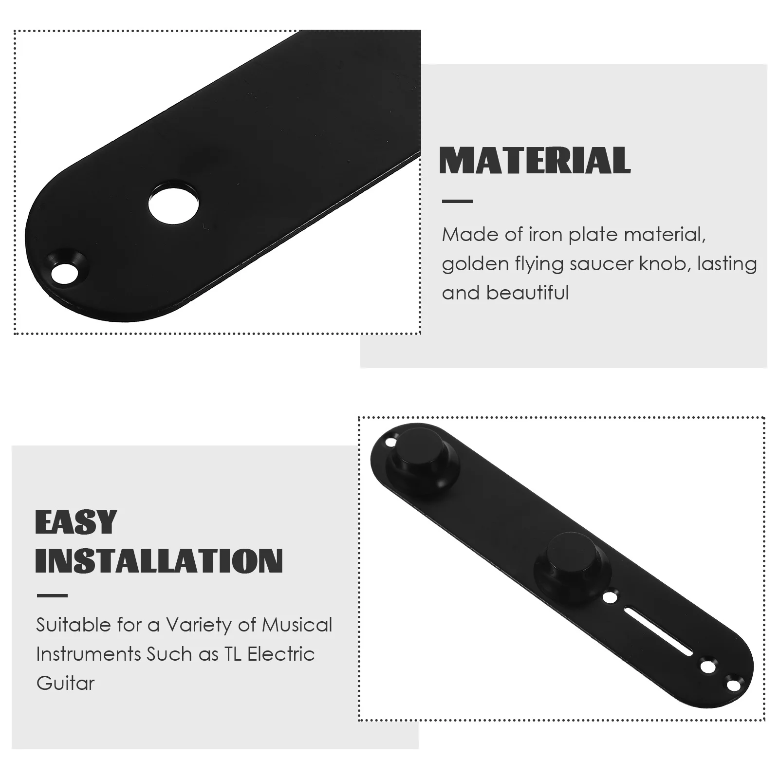 

1Set Guitar Control Plate Metal Plastic Durable Precise Potentiometer Knock Replacement Volume Tone Knobs Electric Instrument