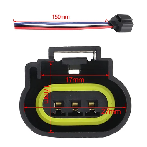 Imagen 2 del producto Conector Pigtail de faro delantero para coche Ford, reparación de enchufe de bombilla de luz de cabeza, cc 12V, 3 pines, H13 9008, 2 paquetes