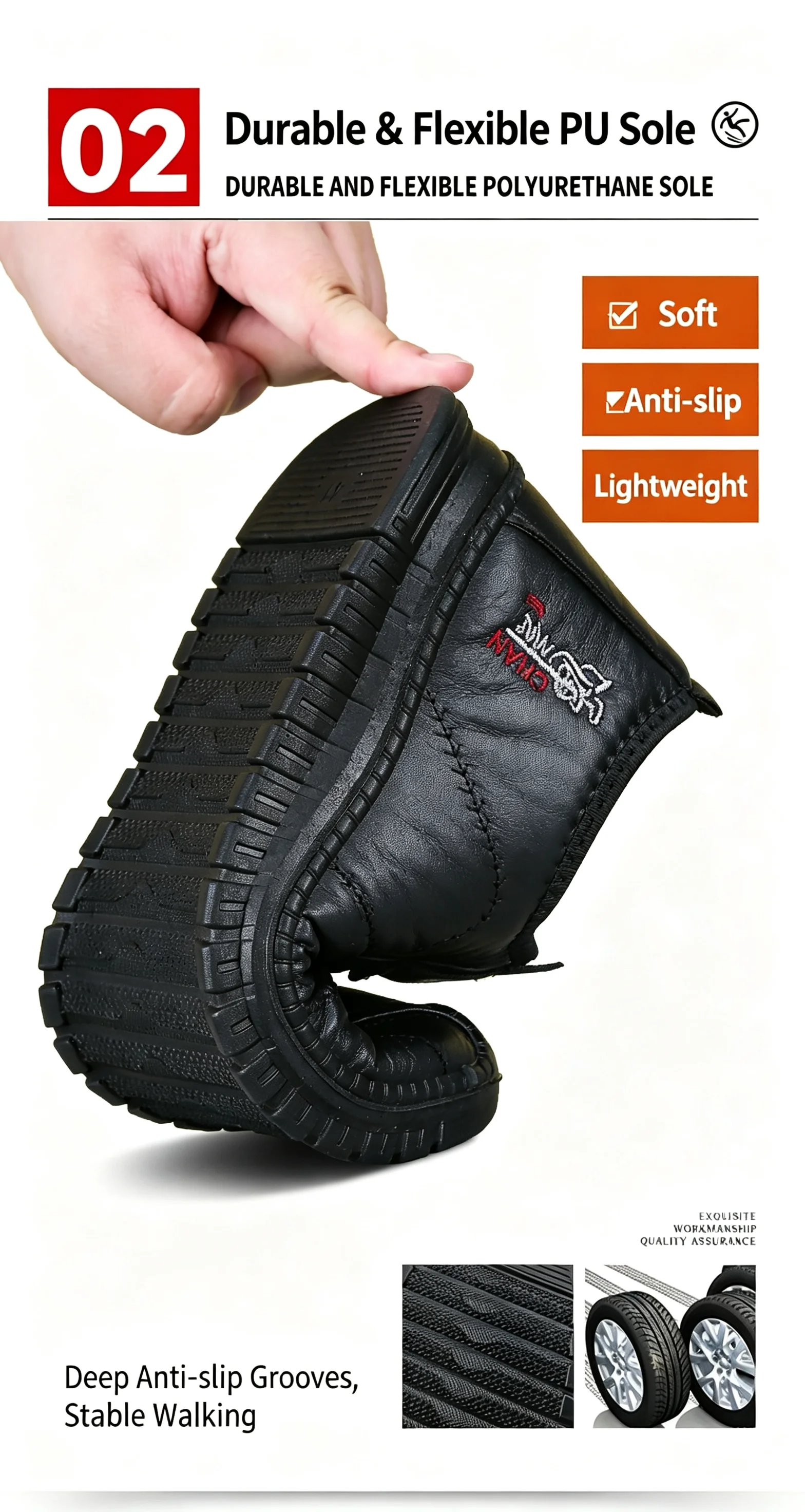 Winterstiefeletten für Herren, mit weichem Innenfutter für Wärme, wasserdichtem Obermaterial, rutschfester, dicker Sohle, ideal als bequeme Freizeit-Schuhe für den täglichen Gebrauch. – Detail 7