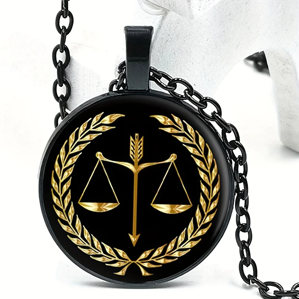 Collana con ciondolo a cupola in vetro per arbitro della giustizia da 1pc, accessori per gioielli Vintage regali per uomo