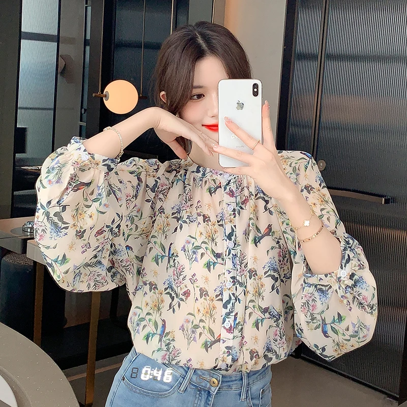 Korean Fashion Ladies Shirts Blouse Women Tops Female Woman Pullover Shirt Girls Casual Long Sleeve Blouse Py6518-1