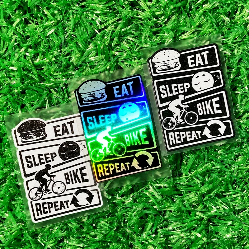 1PC Eat Sleep Bike Repeat Bicycle Frame Stickers Waterproof MTB Bike Handlebars Top Tube Vinyl Decals Motorcycle Accessories