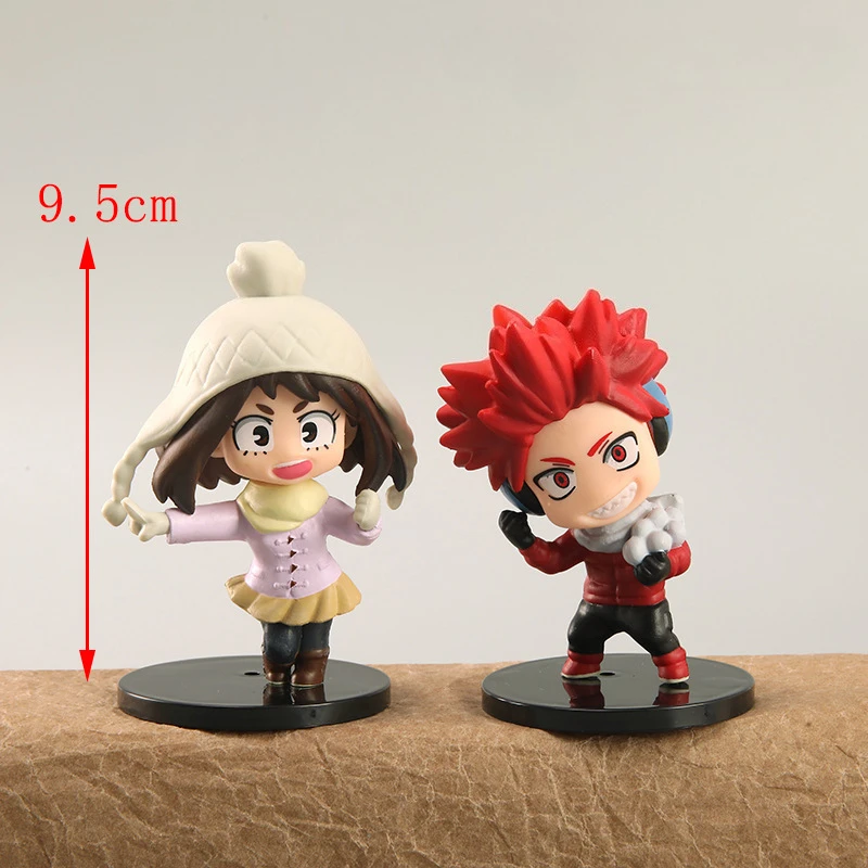 8-10 سم ماي هيرو أكاديميا 6 قطع إصدار لطيف. Midoriya All Might Bakugou Shoto Ochaco PVC Action Figure Boku No Hero Gift Doll Model