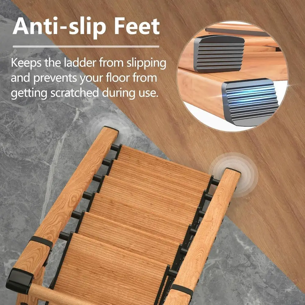 Échelle en aluminium à 6 marches pour plafonds de 12 pieds, pliante légère avec marches antidérapantes et poignée pour un usage domestique (300 lb)