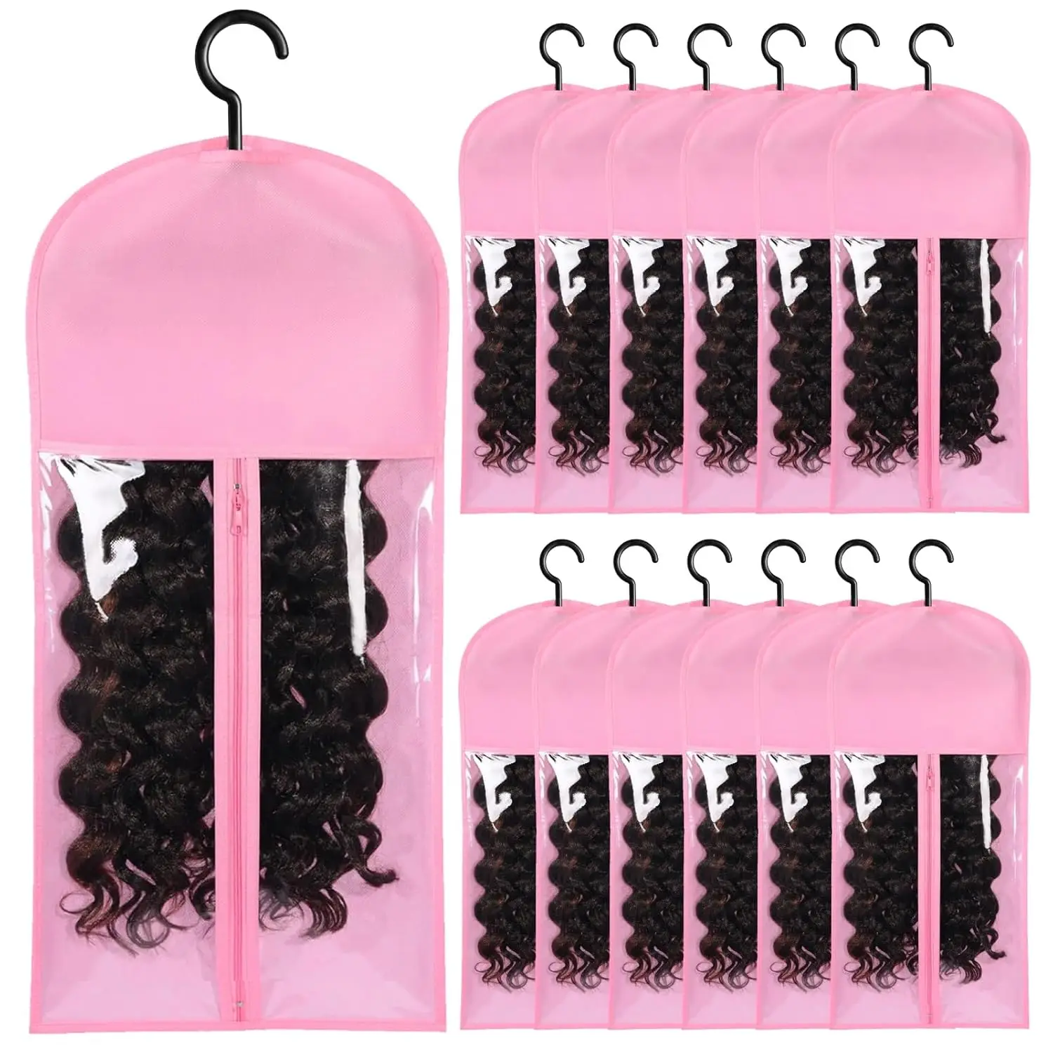 Wig Storage Bags with Hanger for Hair Extensions