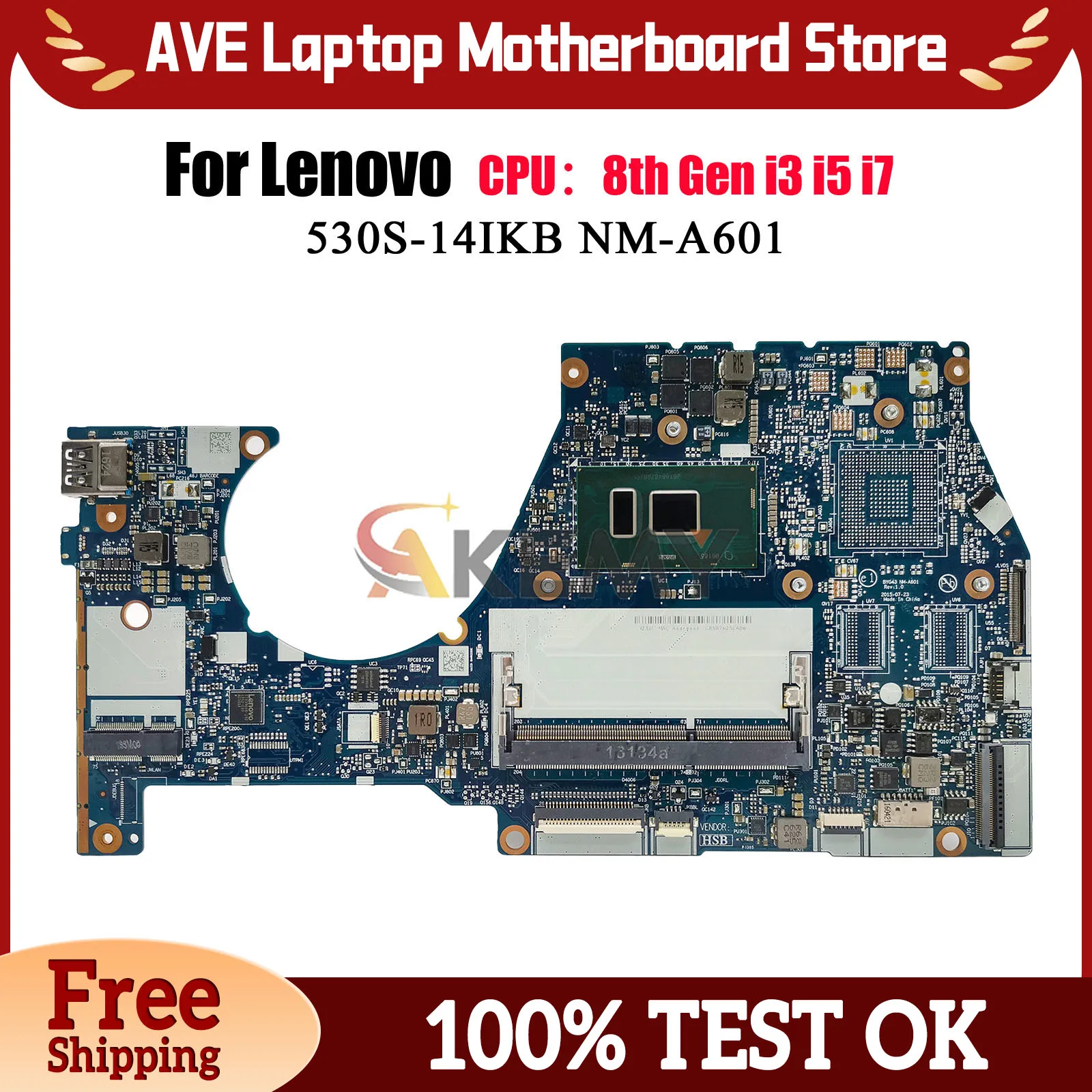 

NM-A601 для Lenovo Yoga 700-14ISK, материнская плата для ноутбука с i5 i7 6-го поколения UMA DDR3L, 100% полностью протестирована