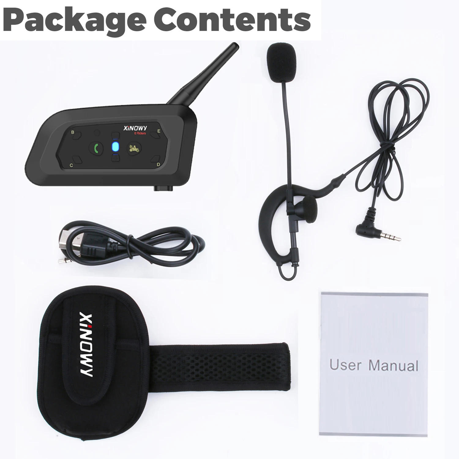 XiNOWy V6C PRO Vollduplex 1200 m Fußball 2 Schiedsrichter Schiedsrichter Ohrbügel Bluetooth Intercom Mono Kopfhörer Headset Kopfhörer – Detail 17