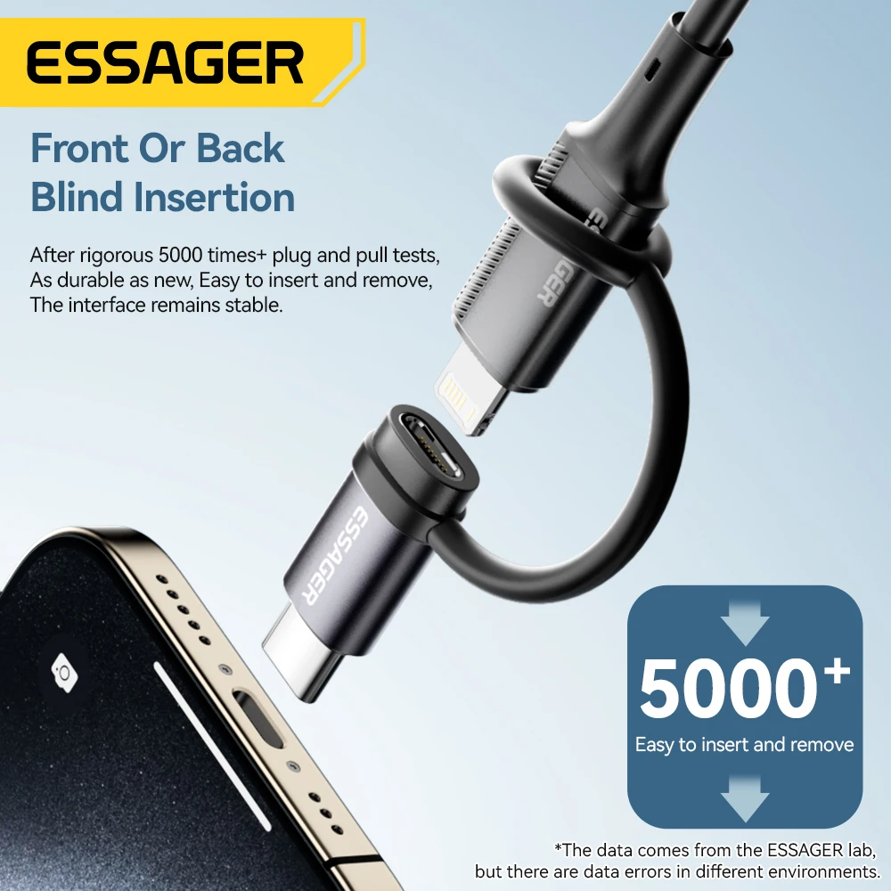 Essager-Adaptateur d'éclairage vers USB C 3A, charge rapide OTG pour iPhone 15 xr Pro, connecteur OTG