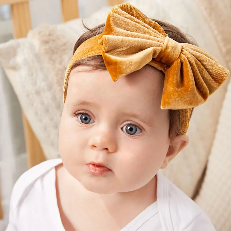 1 قطعة طفل headbands Bows Velevt الانحناء لينة أغطية الرأس مطاطا طفل ضمادة Headbands الوليد لينة اكسسوارات للشعر