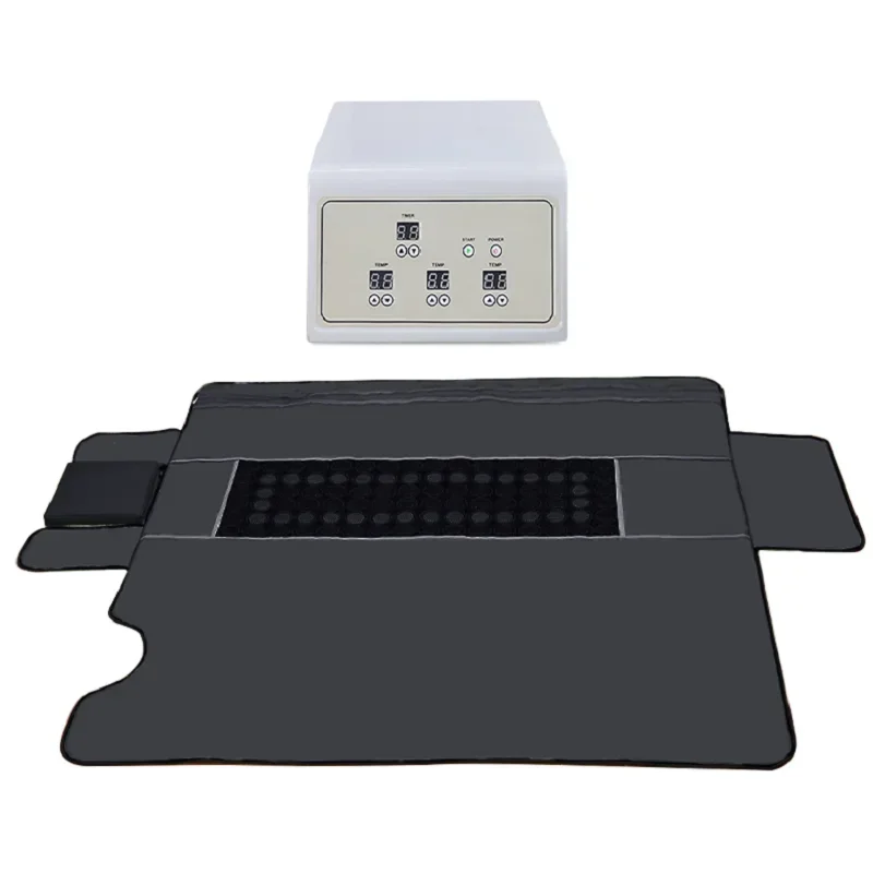 

Infrared Sauna Blanket for Detox with 3 zone Controller Sweating Sauna Bed Body Heating with Sleeves for Stress Pain Relief