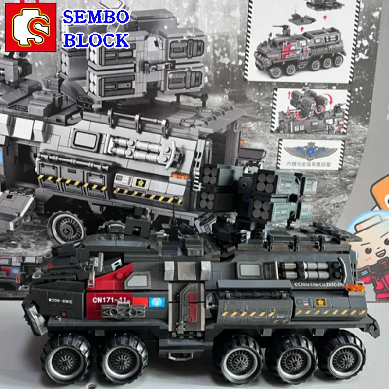 SEMBO Wandering Earth CN171 Large Troop Carrier Building Block Small Particle Assembled Children\'s Toy Christmas Birthday Gift