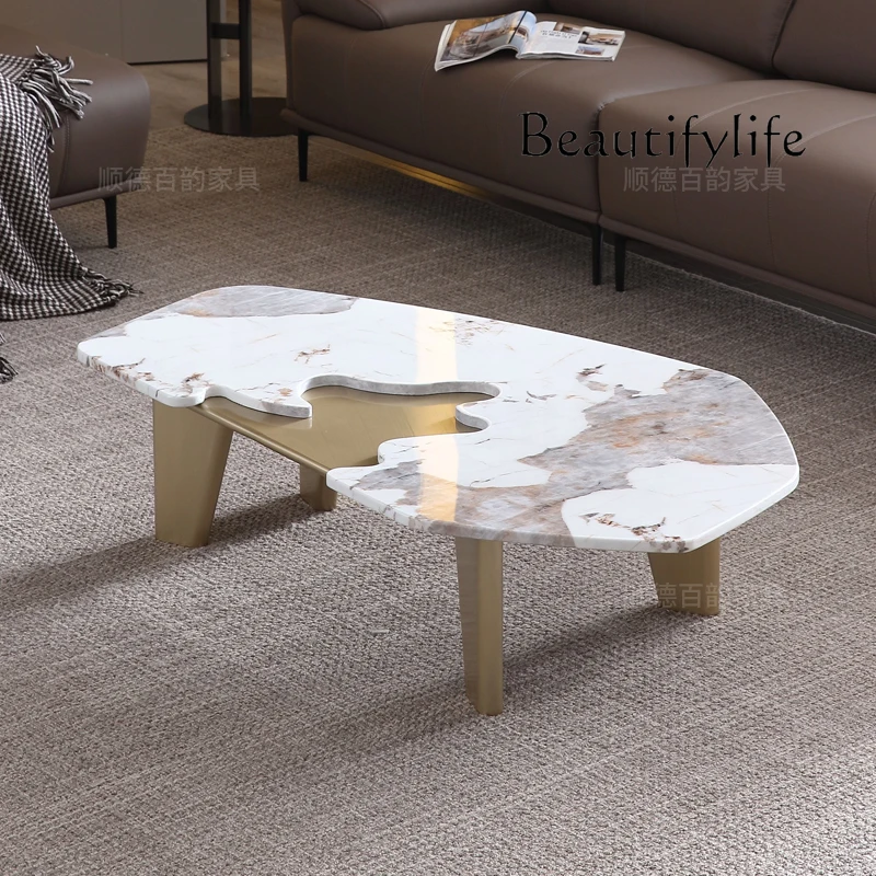 

Italian minimalist solid wood coffee table marble creative home living room high-end coffee table can be customized