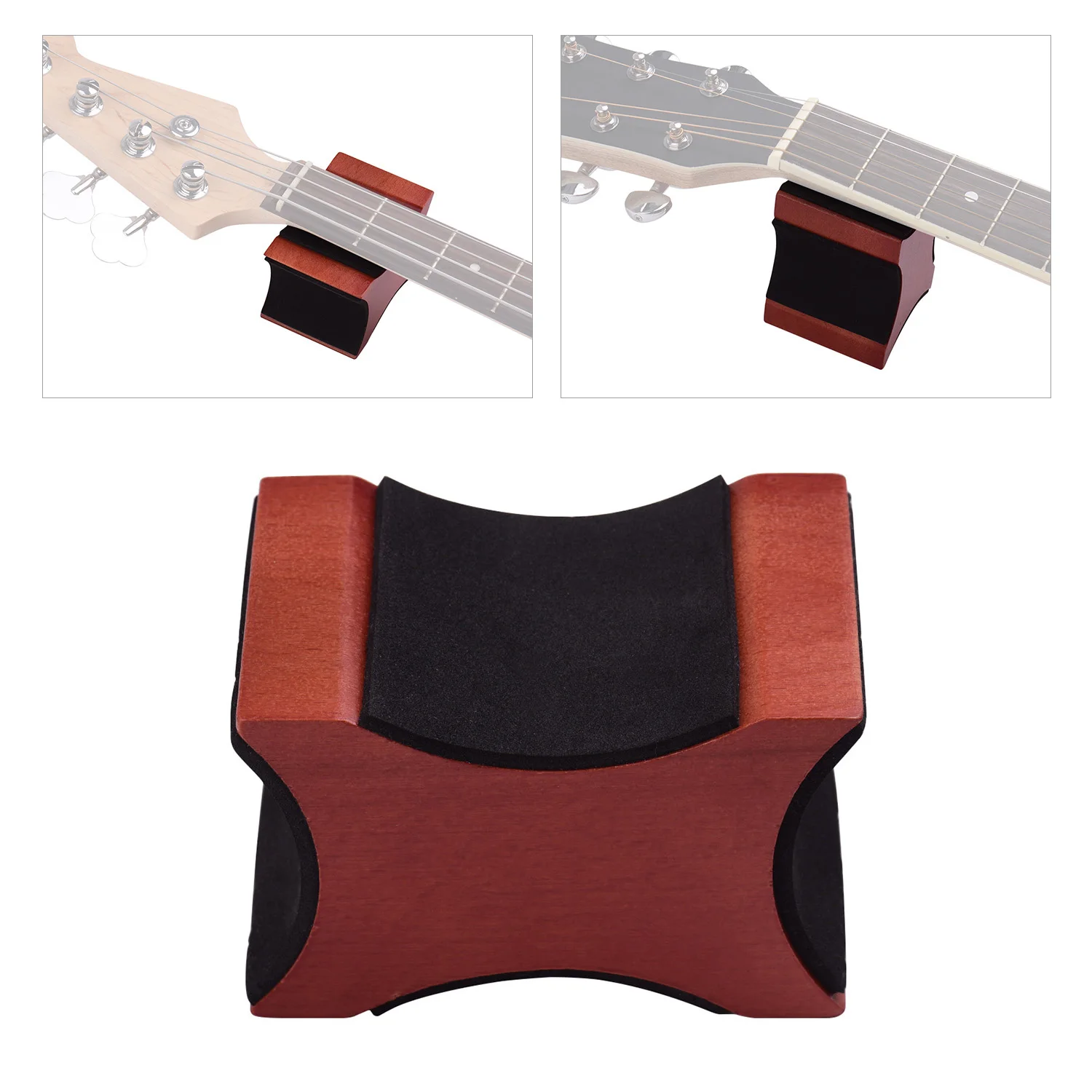 Guitar Neck Rest Support Pillow Mahogany Material 2 Usage Height Luthier Tool for Electric Acoustic Guitar Bass