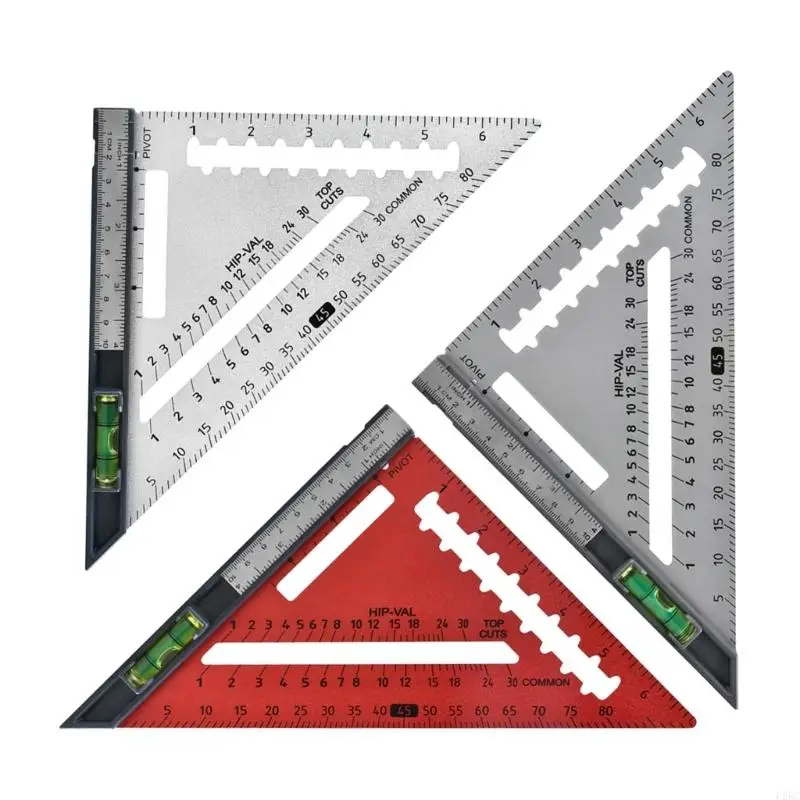 

F26C Multipurpose Triangle Ruler Double Sided for Angle/Depth/Cylinder High Precision Aluminum Alloy Triangle Ruler Tool