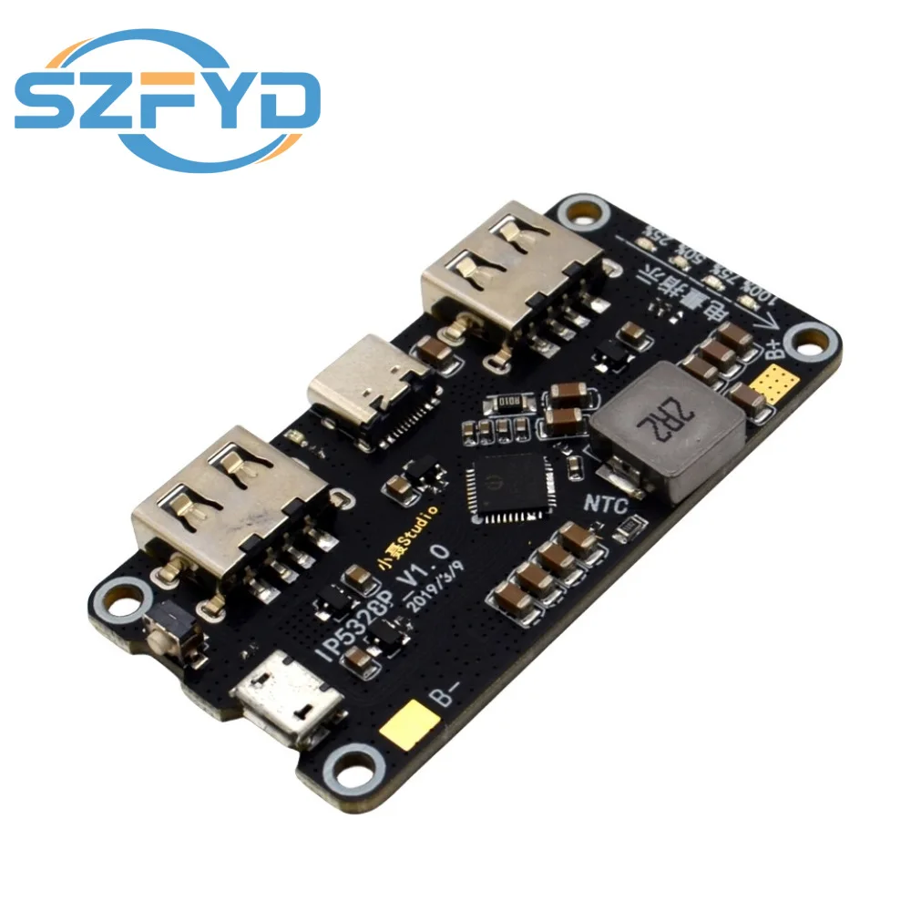 IP5328P Bidirectional Fast Charge Module 3.7V to 5V/9V/12V Boost Converter for Power Bank DIY Charging Discharging