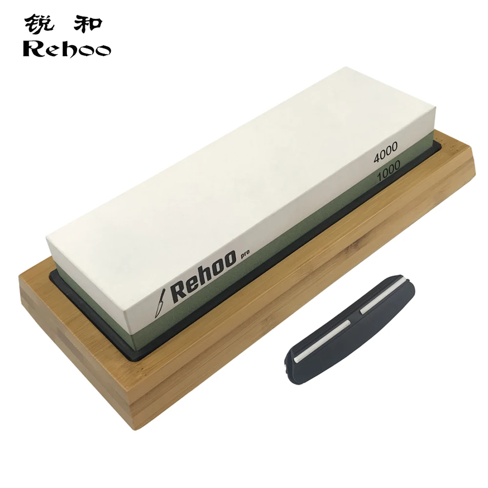 

Rehoo Professional Double Sided Knife Sharpener Grinding Sharpening Stone Whetstone Chef Kitchen Tools Gifts Non-Slip Rubber Pad