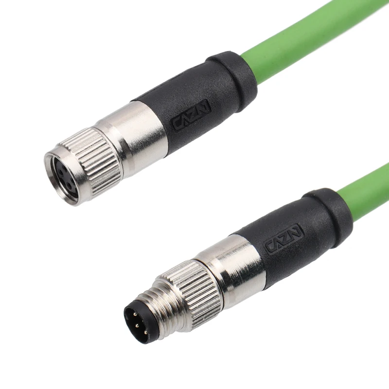 

M8 Male Female Non-shielded Straight Overmolding Plug With Damping 1M 2M 5M PVC/TPU Cable IP67