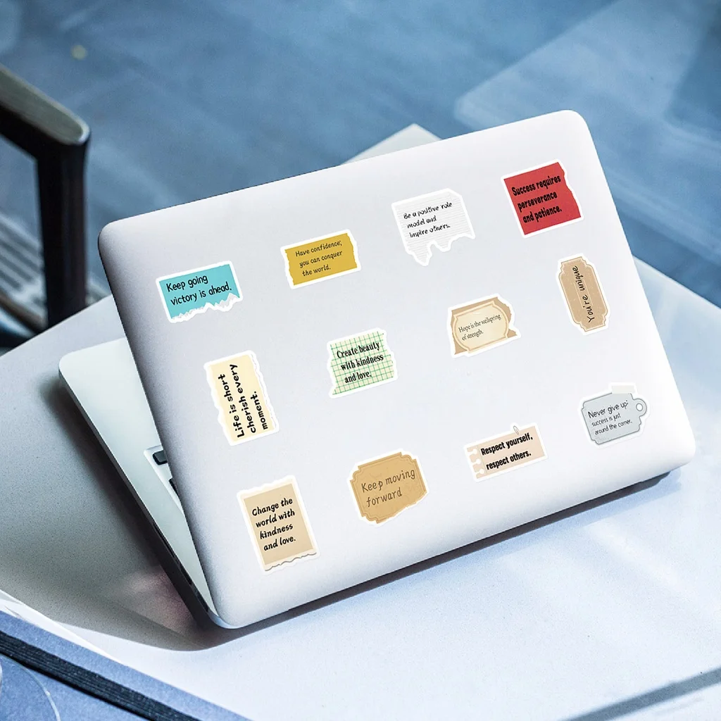 50개 INS 스타일 불규칙한 모양의 영감을 주는 문구 그래피티 스티커 헬멧 자전거 데칼 블링블링스티커스 스토어