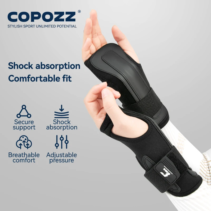 COPOZZ One Pair New Adult Ski Wrist Guard Snowboard Elastic Palm Protection Professional Men Women Skiing Protective Equipment