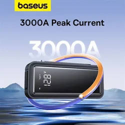 Baseus 슈퍼 캐패시터 자동차 점프 스타터, 3000A 자동차 부스터 장치 충전기, 배터리 없는 휴대용 자동차 시동, 비상 장치