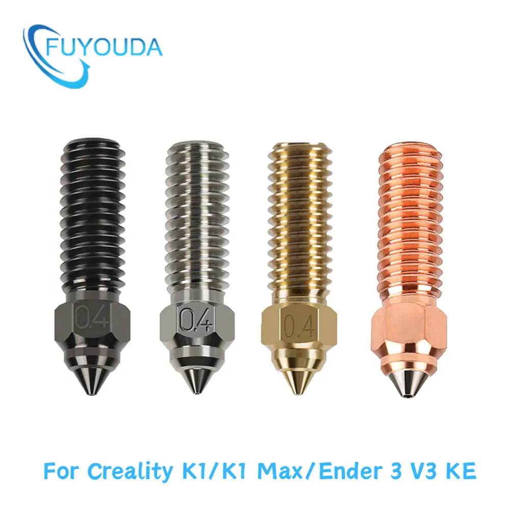 Nozzle For Creality Ender 3 V3 KE /K1 MAX High Quality Brass Plated Copper Hardened Steel 3D Printer Accessories K1/CR-M4 Nozzle