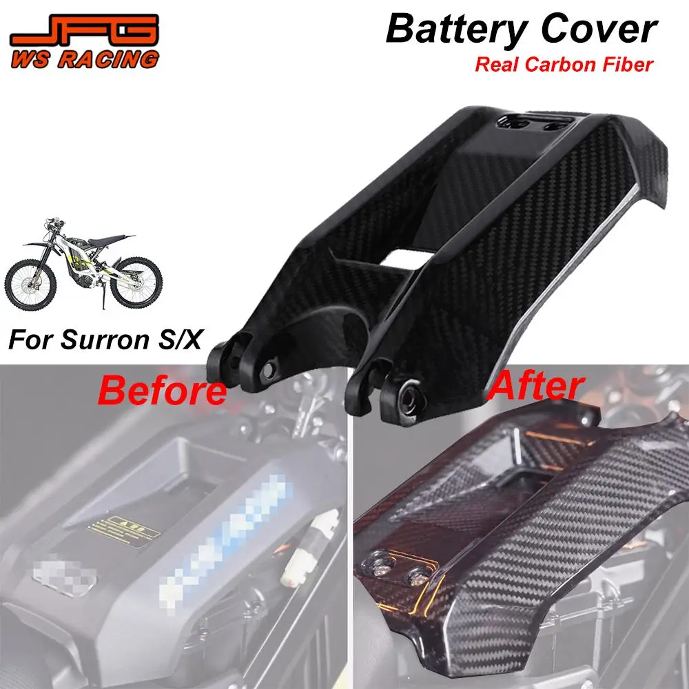 Funparts Battery Cover Carbon Fiber Motorcycles Accessories Battery Guard For Surron Sur Ron Lightbee X S L1E Electric Bike Part