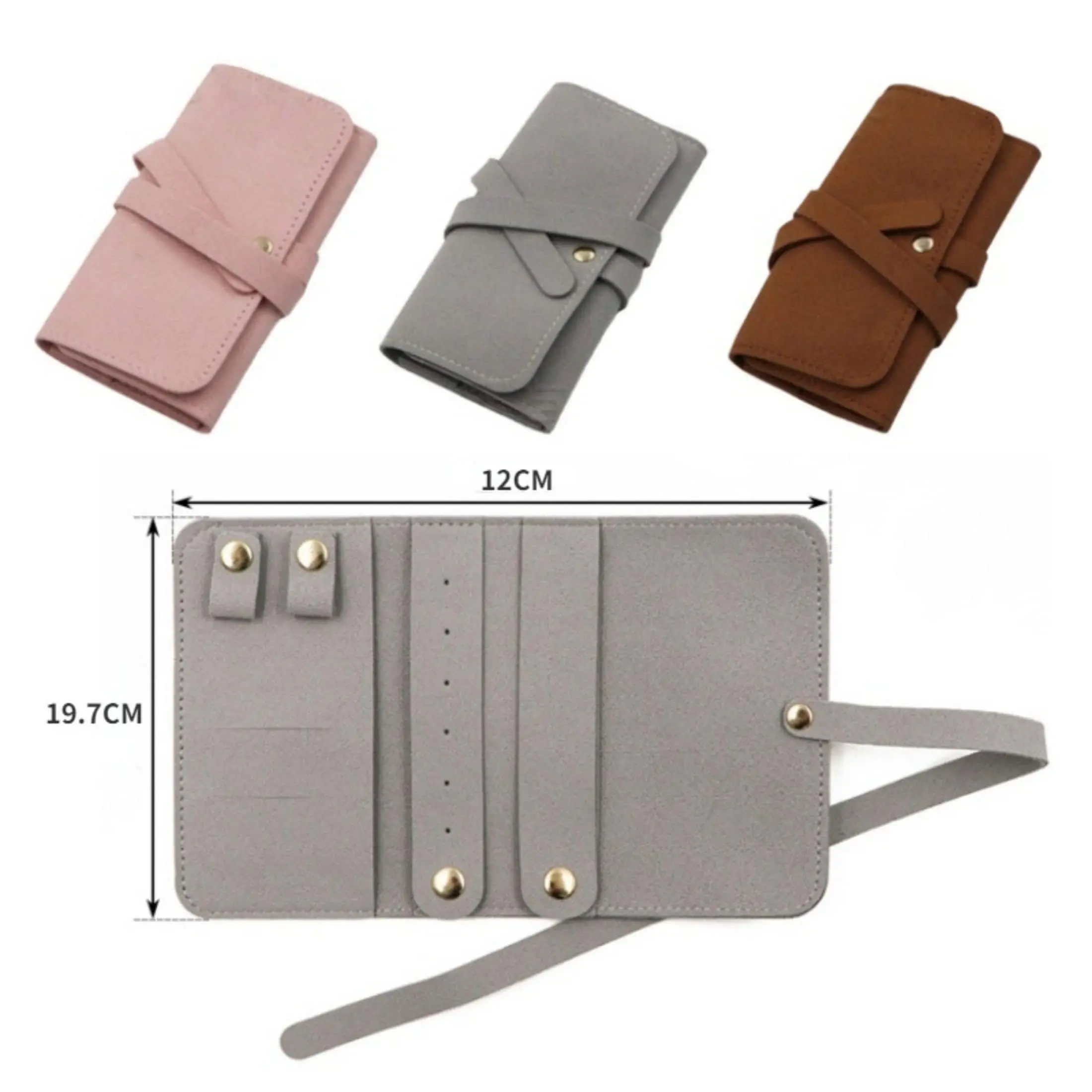 Personalized Suede Travel Jewelry Roll Travel Jewelry Case Bridesmaid Gift for Her Portable Jewelry Organizer Birthday Gifts