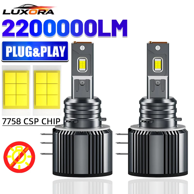 

New Headlight Bulbs H15 LED lights Canbus 7758 CSP CHIPS 2000W 2200000LM for Car Turbo H15 LED Headlamp 6500K 12V Plug and Play