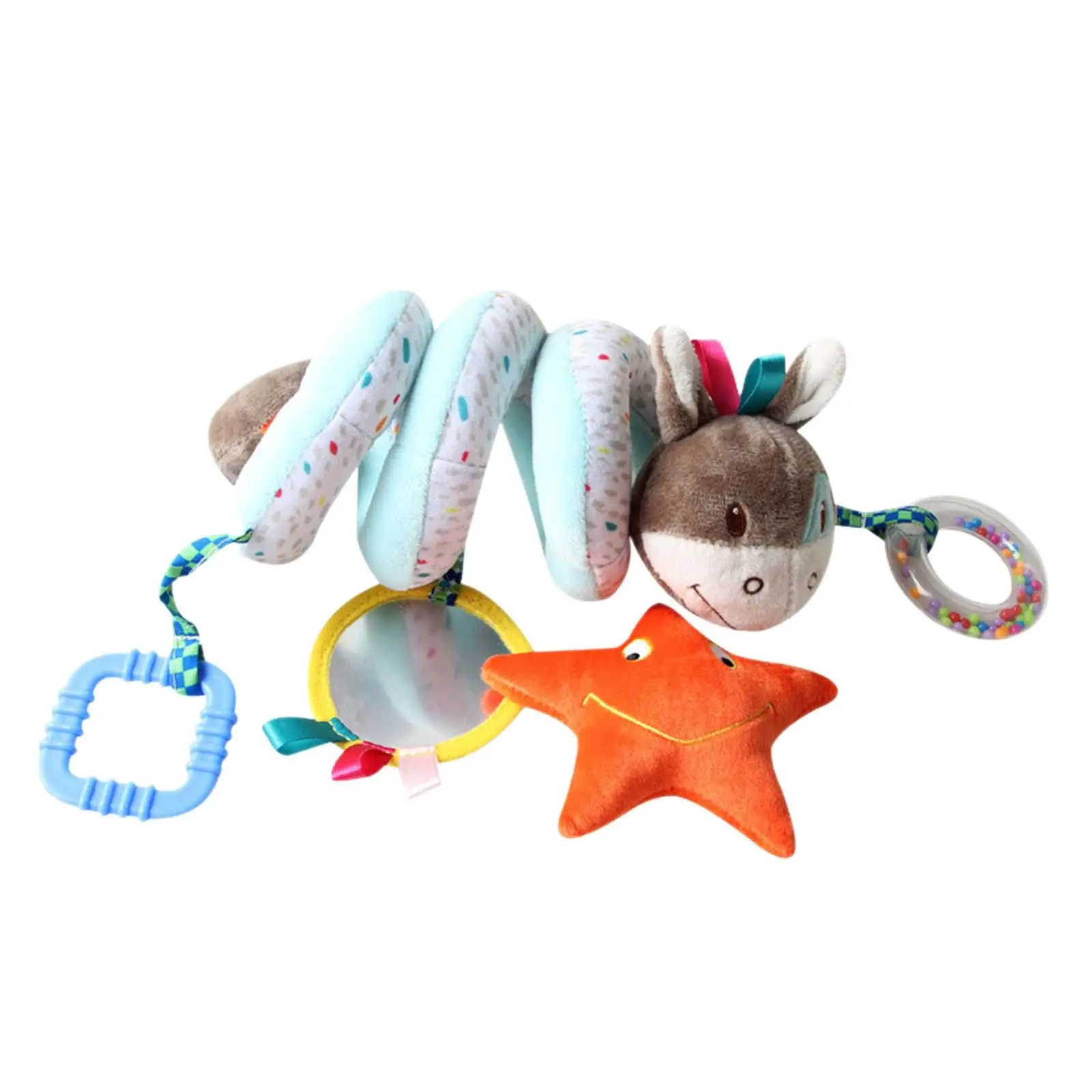 Baby Spiral Plush Hanging Toy Soft Stroller Toys for Boys Girls Infants Kids