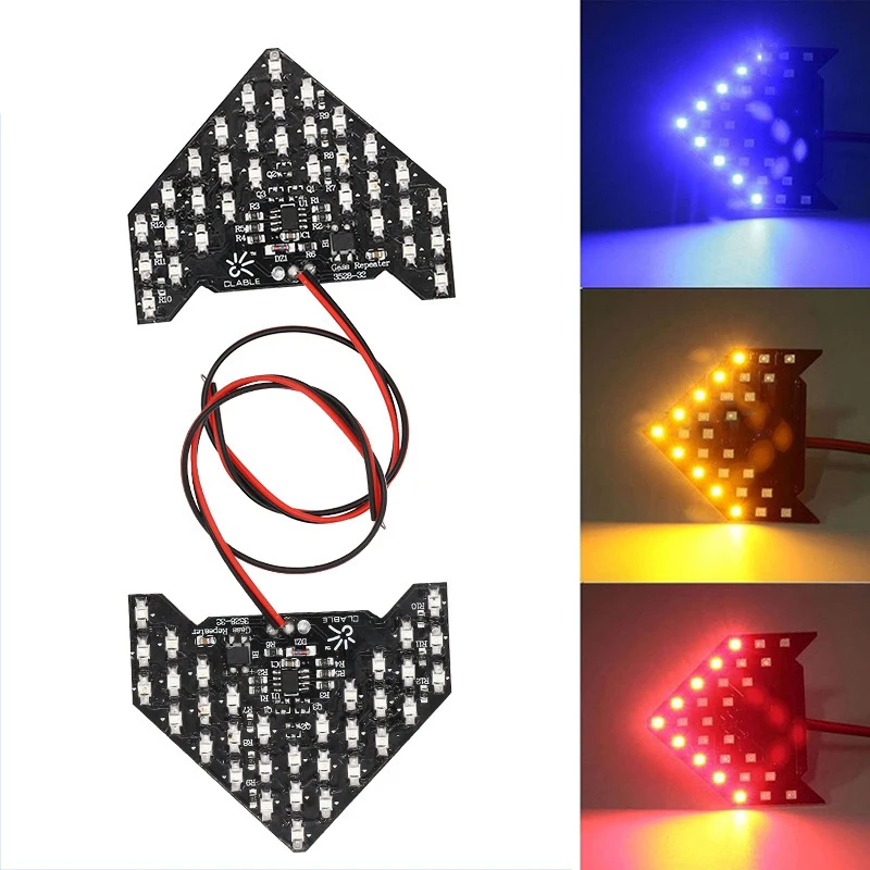 1x Car Styling LED Turn Signal Light Rear View Mirror Arrow Panels Indicator Light Rearview Mirror Signal bulb 33SMD Arrow Light