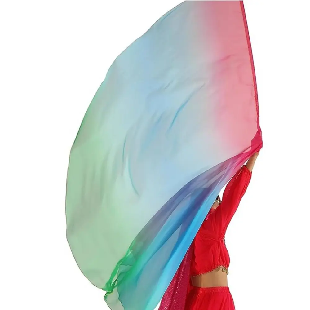 with Telescopic Sticks Belly Dance Accessories Props Multicolor Dance Party Semi-circular Flags Lightweight Scalable Rods