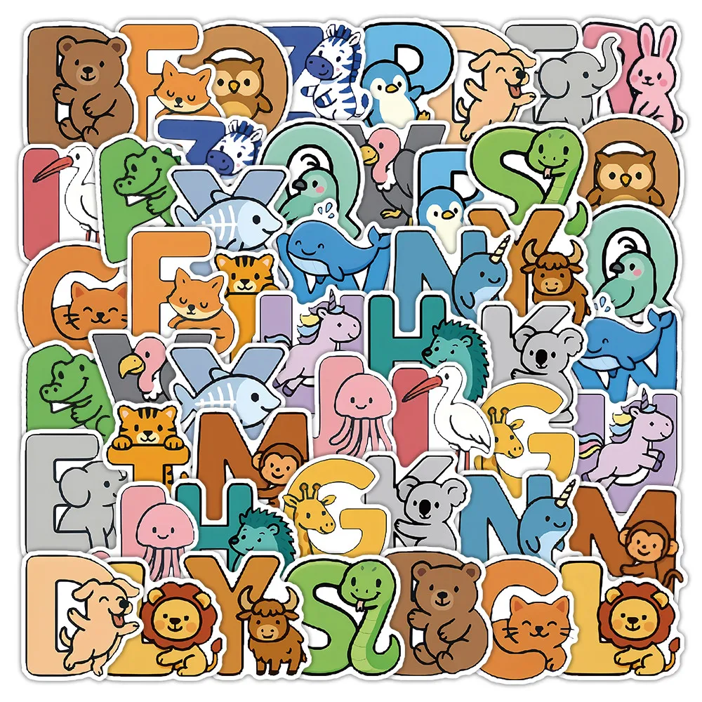 52 Pieces Animal Alphabet Stickers - Perfect for Kids' Learning & Craft Projects Giajar Sticker Store