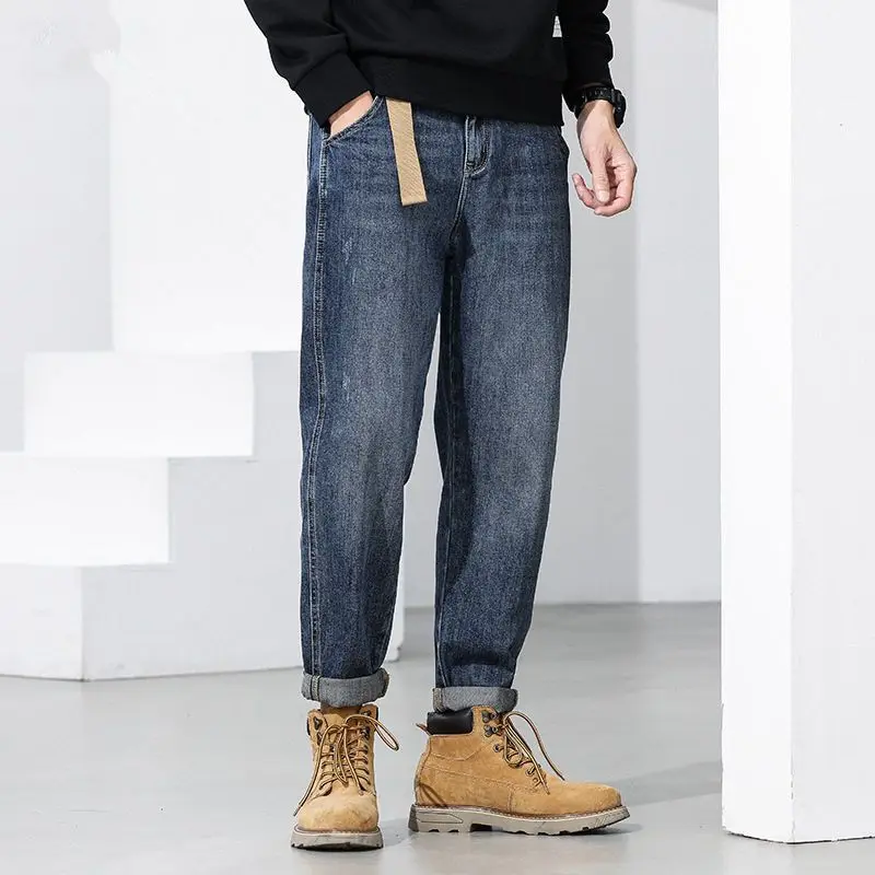 Pantalon homme Cowboy pantalon été jean homme Harem classique Goth mode coréenne jambe large coton régulier nouveau dans le Style empilé Xs