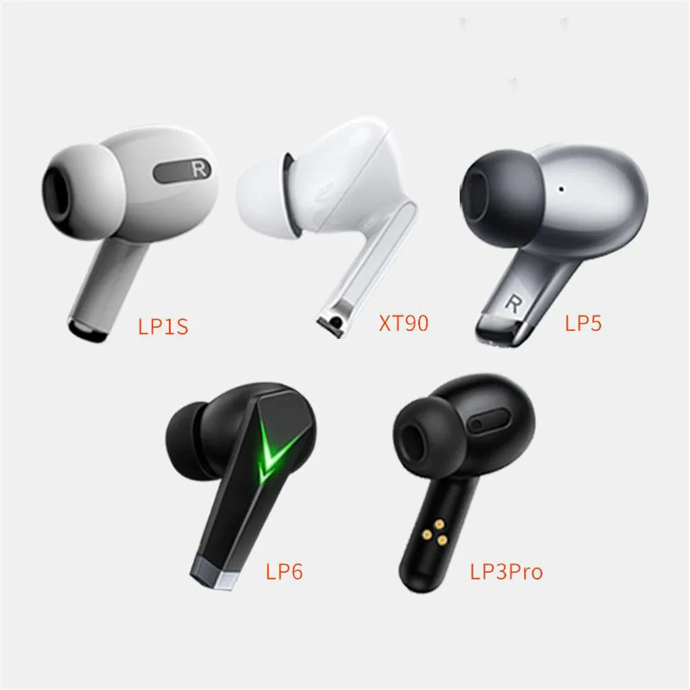 For Lenovo LP1S LP6 LP5 LP3 Pro XT90 Silicone Eartips Earplug Wireless Earbuds Tips Caps Earphone Accessory Replacement Kits