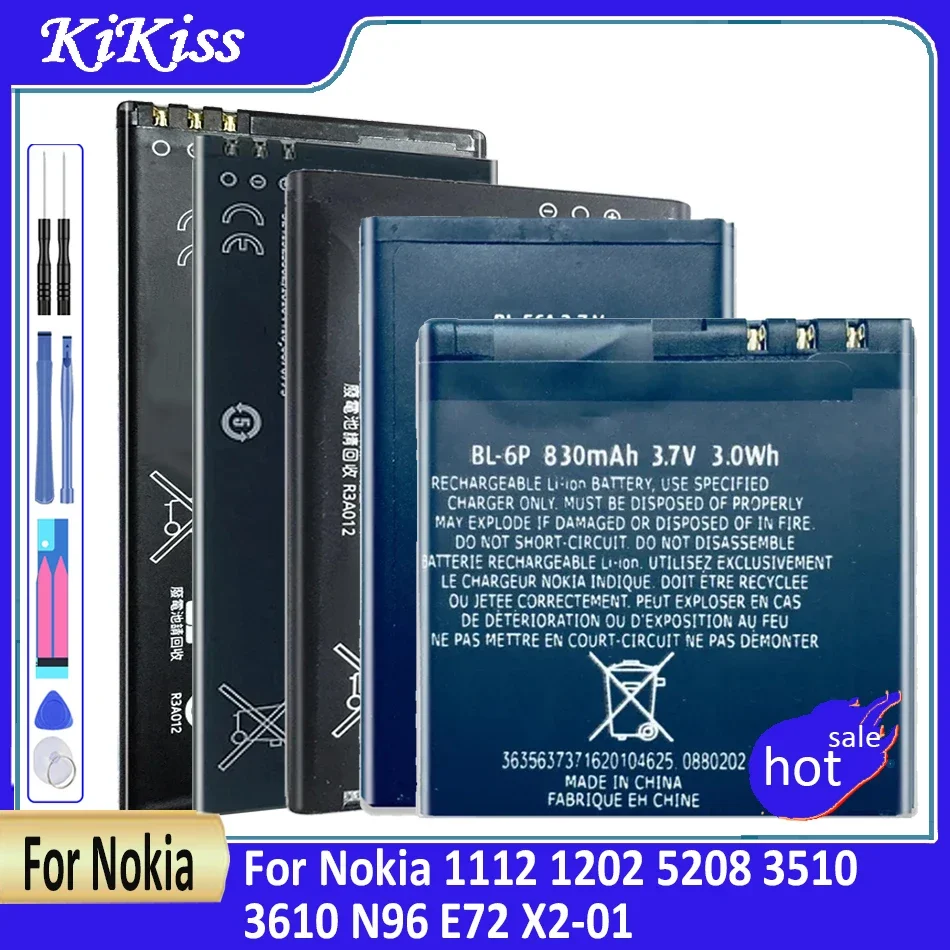 Battery BL-4C BL-5C/5B/5F BL-6P/6Q/6F BL-5CA BL-4U/4J BP-4L LC-620 BLC-2 BLB-2 For Nokia 1112 1202 5208 3510 3610 N96 E72 X2-01