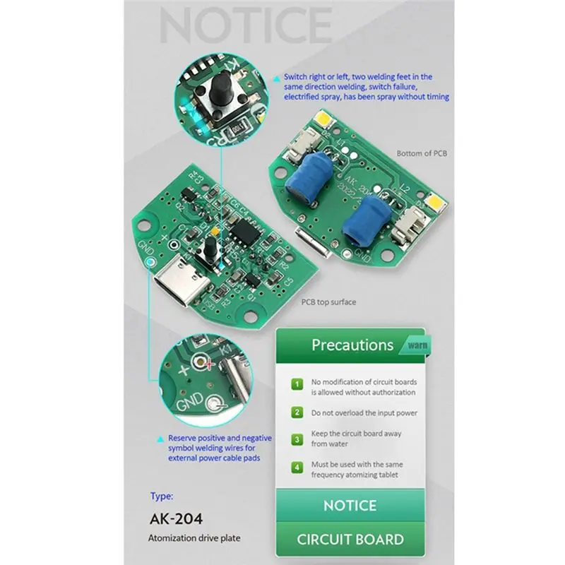 【Home-Accessories】Dual Atomization Module USB Humidifier Driving Circuit Board Atomization Experimental Equipment DIY Incubatio