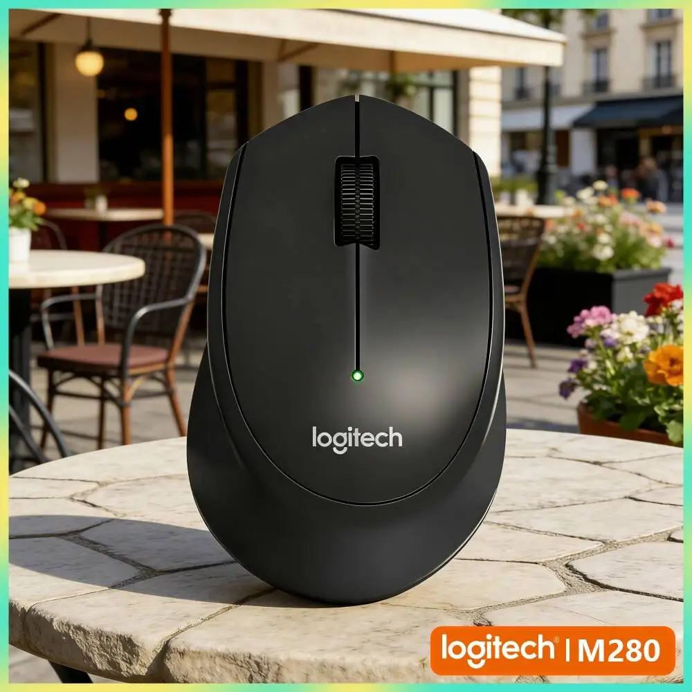 Logitech M280 Ergonomic Wireless Mouse Non-Slip Firm Pads 2.4GHz Nano Receiver 10m Distance for Study PC Linux Mac