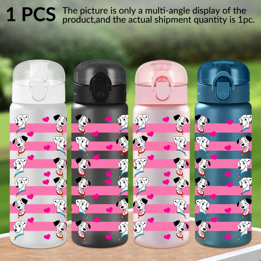Botella de agua de plástico con diseño de amor dálmata de Disney, 26oz, taza de agua para deportes al aire libre, regalo de cumpleaños/de vuelta a la escuela, 1 ud.