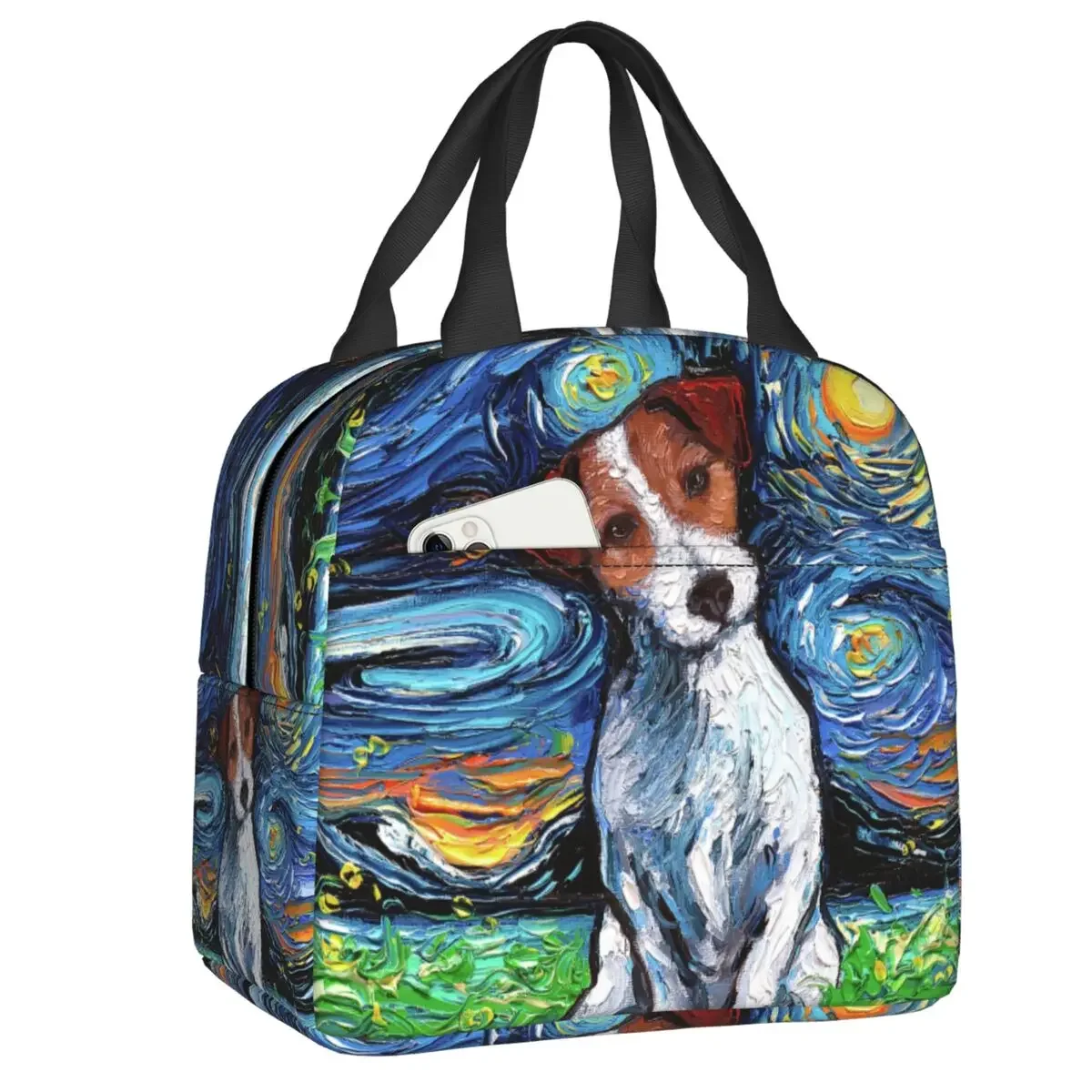 

Jack Russel Terrier Lunch Bag Thermal Cooler Insulated Lunch Box for Women Kids Work School Food Picnic Tote Container