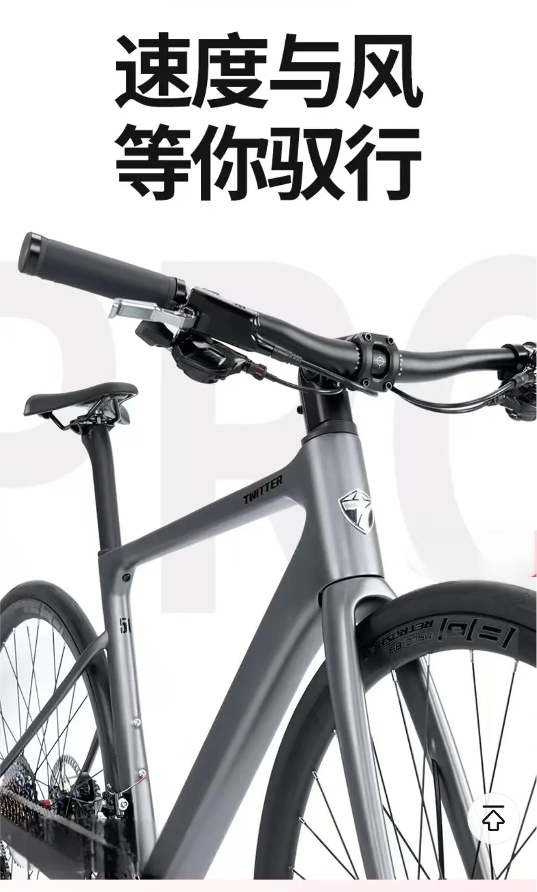 

TWITTER Raid Pro-II Disc Brake Flat Putting Carbon Fiber Bike Racing Road Bike Unisex