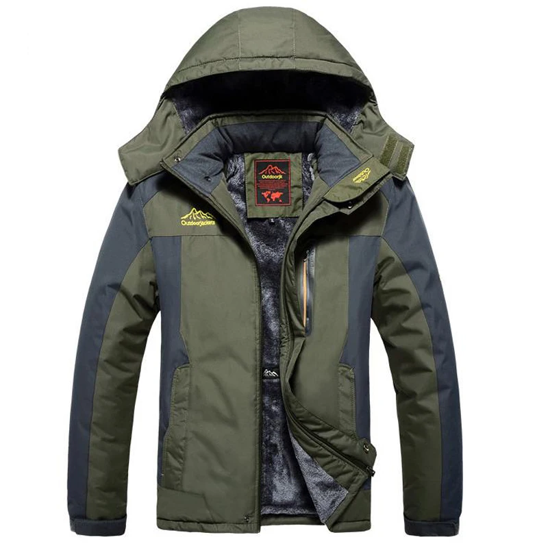 

Winter Fleece Retro Jackets Men Windproof Waterproof Outwear Parka Mens Windbreaker Warm Raincoat Coat Plus Size 9XL Overcoat