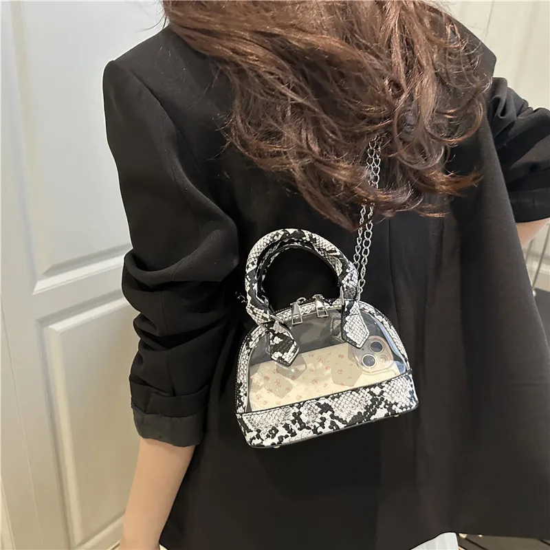 

2025 модная желейная лоскутная сумка из ПВХ для женщин, прозрачная цепочка, кошелек через плечо, модная сумка на плечо