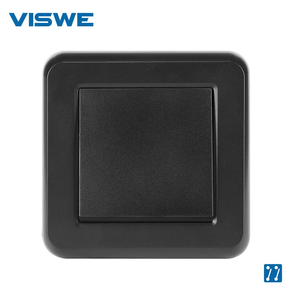 VISWE Button Light switch Mechanical Switch Plastic flame retardant material Panel 82mm*82mm, 1/2gang 1/2/3way Wall switch 16A