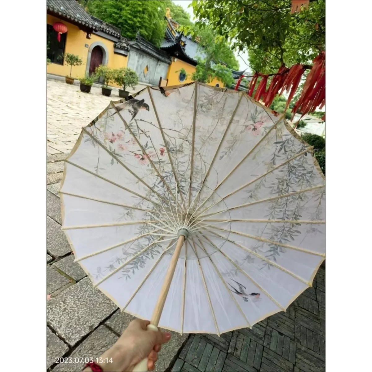 Ancient Oil Paper Umbrella Chinese StyleDance IndoorAnd Outdoor Ceiling Decoration Cosplay Silk Wind Resistant Craft UV Paraso