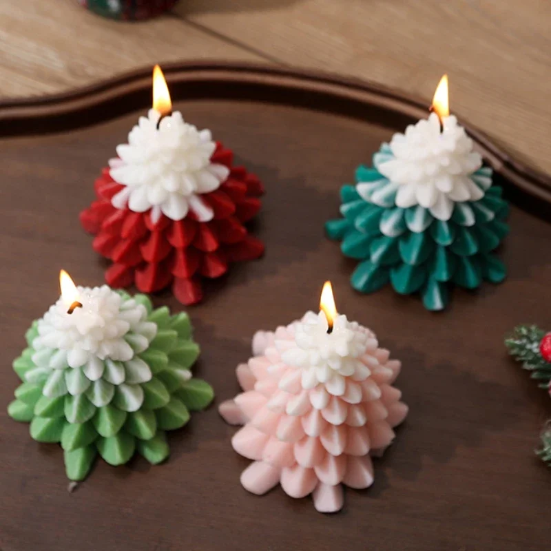 Candele profumate a forma di albero di Natale Candele per atmosfera di festa di Natale Soggiorno Camera da letto Decorazione per aromaterapia Regalo